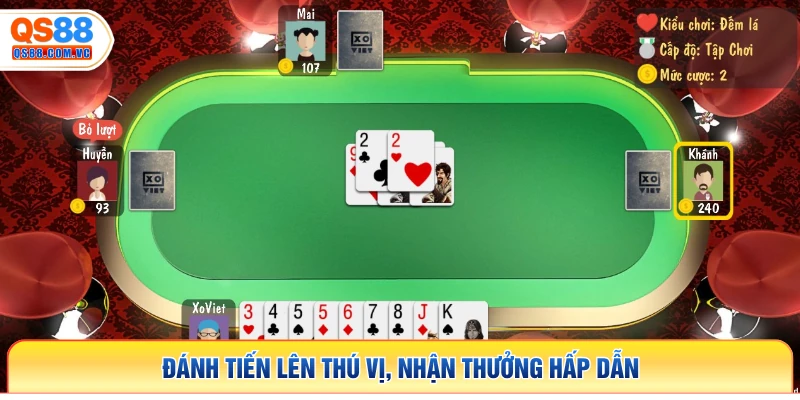 Đánh Tiến Lên thú vị, nhận thưởng hấp dẫn